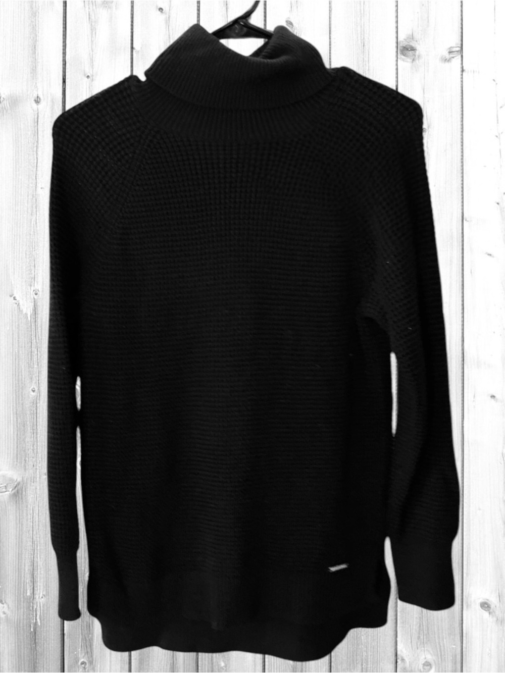 🌼Michael Kors Black Waffle Knit Turtleneck Sweater